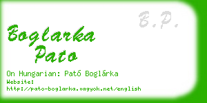 boglarka pato business card