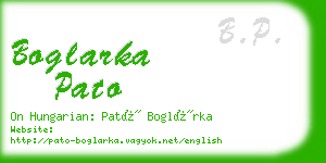 boglarka pato business card